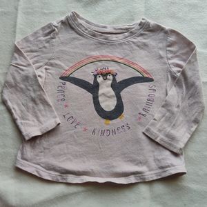 Retro Styled Penguin Rainbow Long Sleeve Shirt Old Navy 18-24 Month